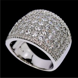 Zircon cluster ring in 925 Sterling Silver Sz 9.5